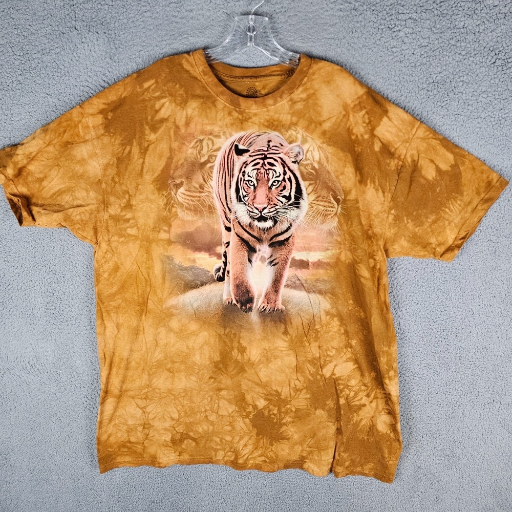 The Mountain‎ T-Shirt Men 3XL Delta Bengal Tiger Tie Dye Crew Neck Pullover